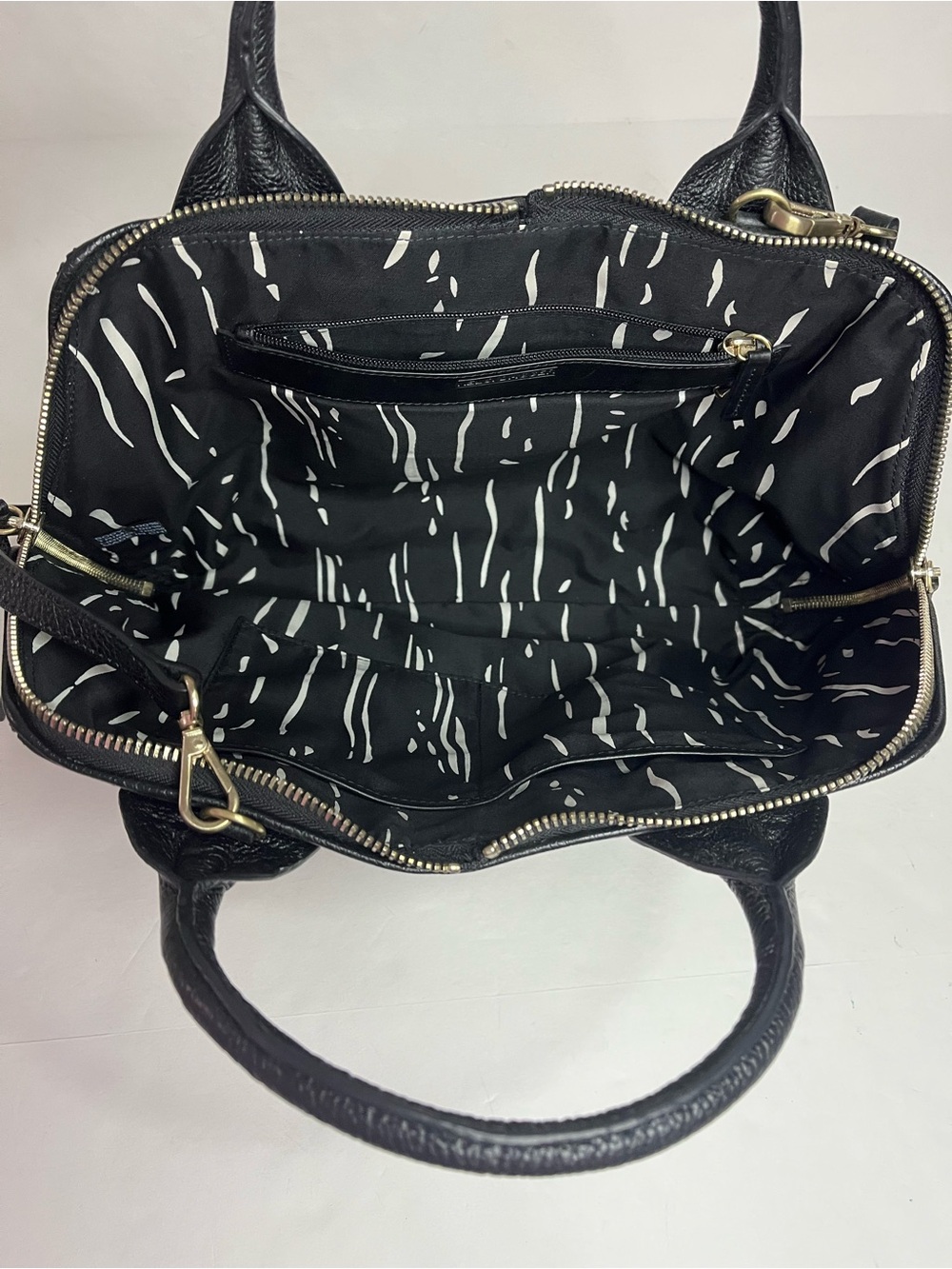 Kelsi Dagger Brooklyn Studded Black Pebbled Leather Satchel Crossbody - Picture 9 of 13
